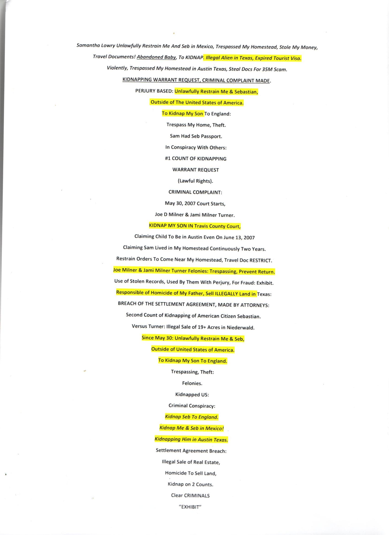 United States Ogf America
Federal Court, Proving Perjuries
Perjuries of FBI Agent Simerly
(Based On Perjuries of Police)